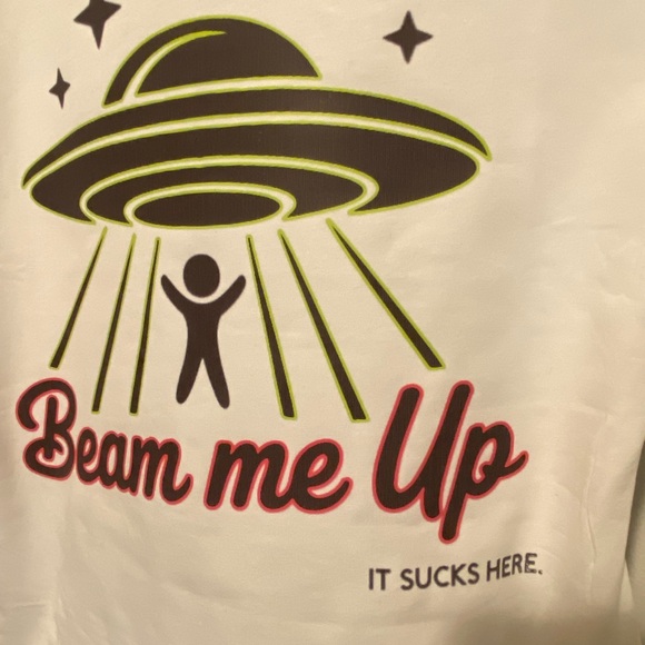 NWT!!  BEAM ME UP-IT SUCKS HERE babydoll-style tee - Picture 2 of 7